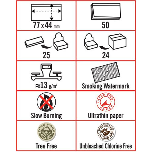 128s31-729details_SMOKING ORGANIC MEDIUM 1 1-4 50 LEAVES UNBLEACHED