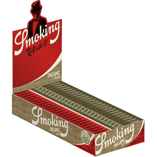 128s31-730_SMOKING ORGANIC MEDIUM 1 1-4 50 LEAVES UNBLEACHED FULL BOX