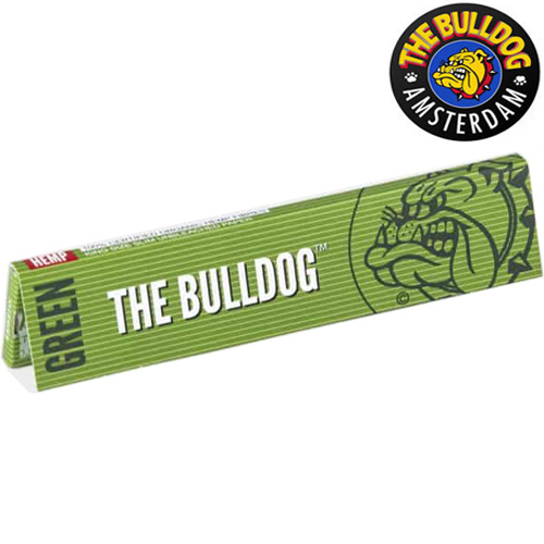 148-458-302a_THE BULLDOG AMSTERDAM ROLLING PAPERS KING SIZE SLIM UNBLEACHED GREEN HEMP