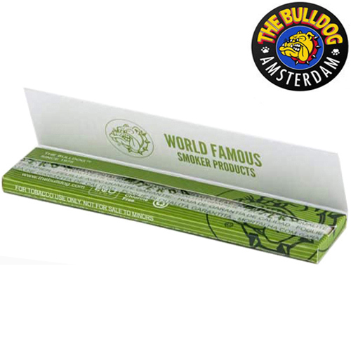 148-458-302b_THE BULLDOG AMSTERDAM ROLLING PAPERS KING SIZE SLIM UNBLEACHED GREEN HEMP