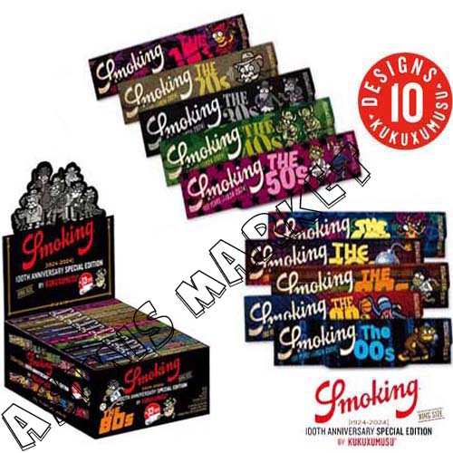 129-450_The 40s_Smoking Paper Collection Kukuxumusu Centenary King Size + Tips FULL BOX 24 PACKS